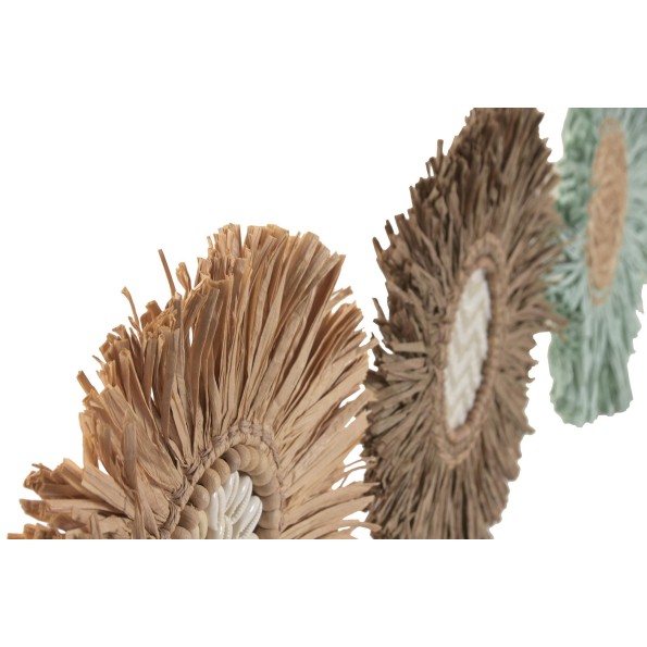 DECORACION PARED RAFIA YUTE 26X1X26 4 SURT.