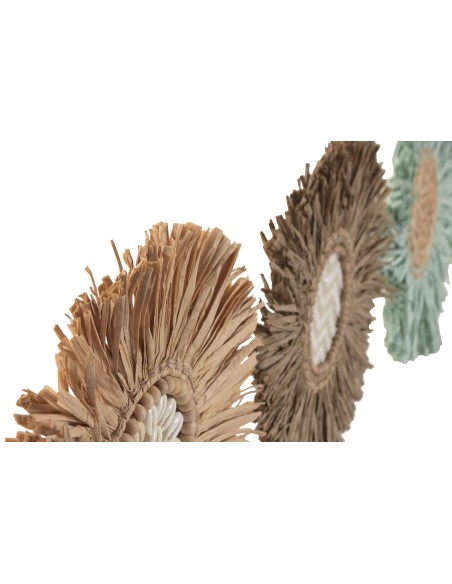 DECORACION PARED RAFIA YUTE 26X1X26 4 SURT.
