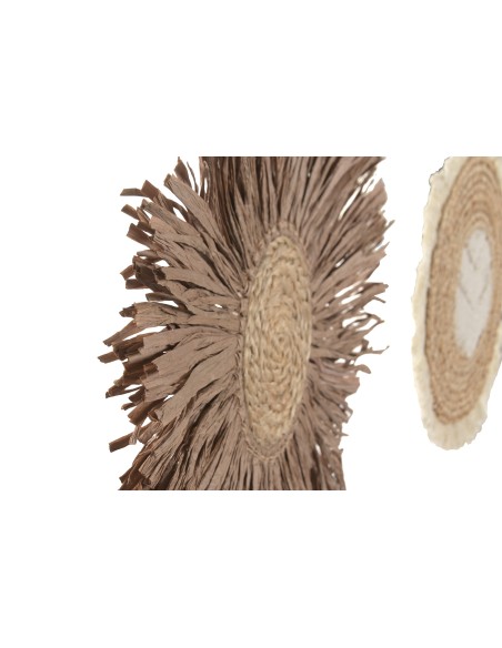 DECORACION PARED RAFIA YUTE 44X1X44 4 SURT.