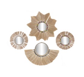 DECORACION PARED SET 4 RAFIA CRISTAL 40X1,5X32