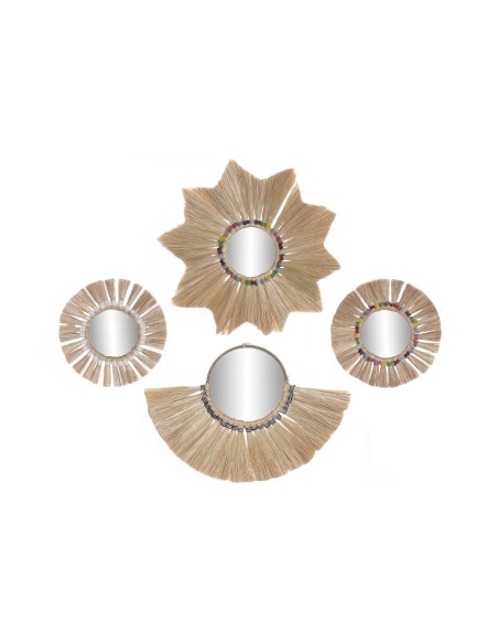 DECORACION PARED SET 4 RAFIA CRISTAL 40X1,5X32