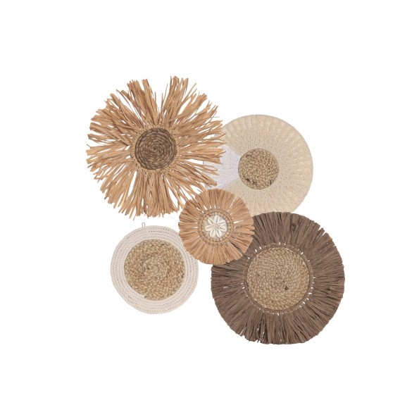 DECORACION PARED SET 5 RAFIA YUTE 31X1,5X31