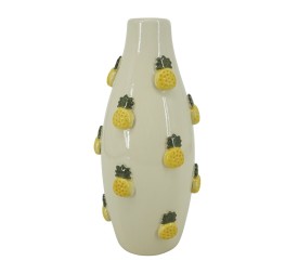 JARRON GRES 15X15X33 PIòAS RELIEVE AMARILLO