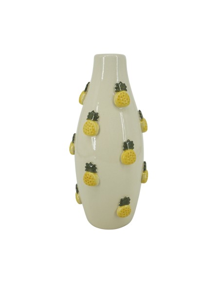 JARRON GRES 15X15X33 PIòAS RELIEVE AMARILLO