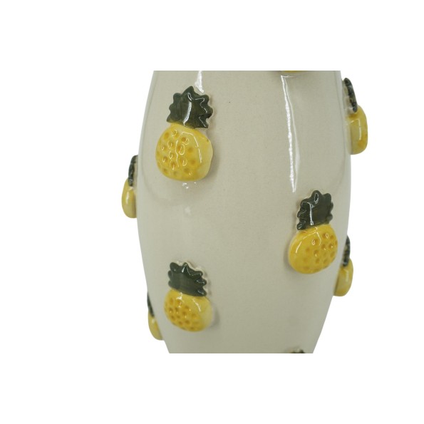 JARRON GRES 15X15X33 PIòAS RELIEVE AMARILLO