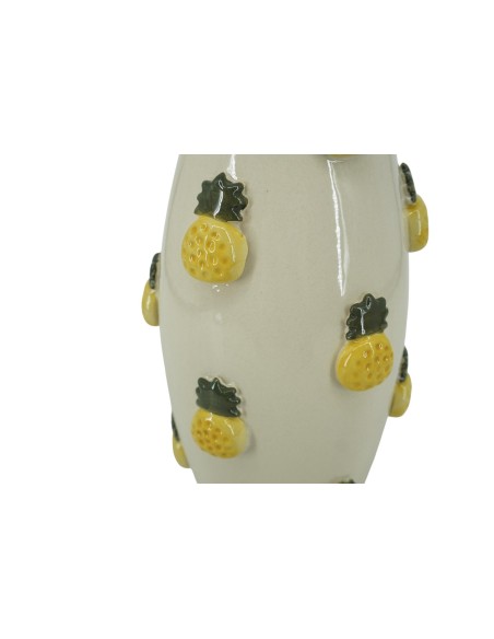 JARRON GRES 15X15X33 PIòAS RELIEVE AMARILLO