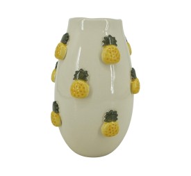 JARRON GRES 16X16X25 PIòAS RELIEVE AMARILLO