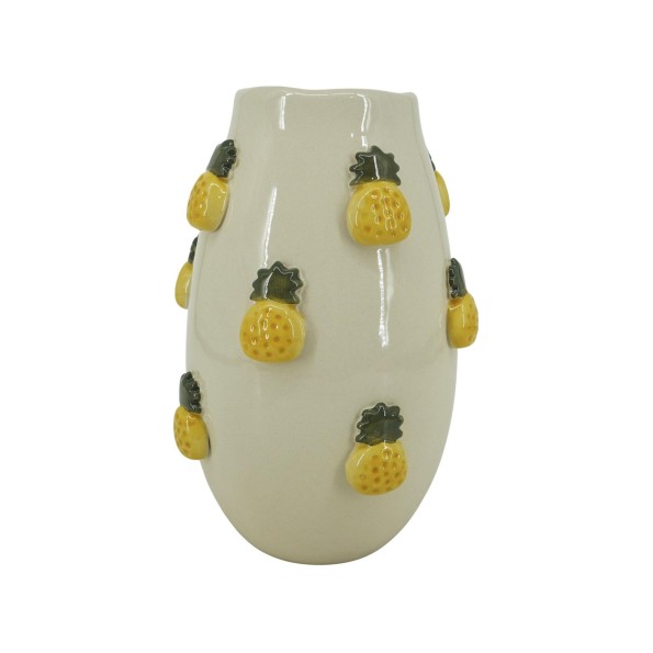 JARRON GRES 16X16X25 PIòAS RELIEVE AMARILLO