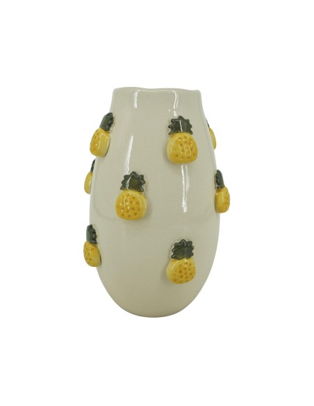 JARRON GRES 16X16X25 PIòAS RELIEVE AMARILLO