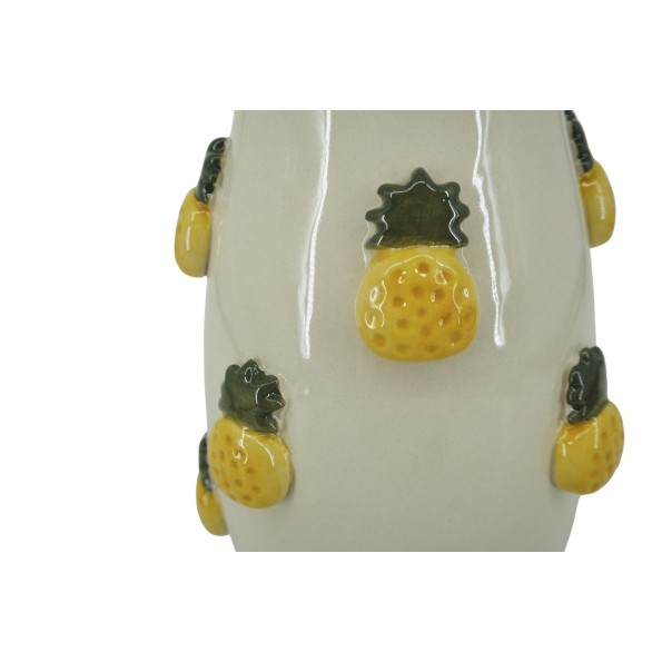 JARRON GRES 16X16X25 PIòAS RELIEVE AMARILLO