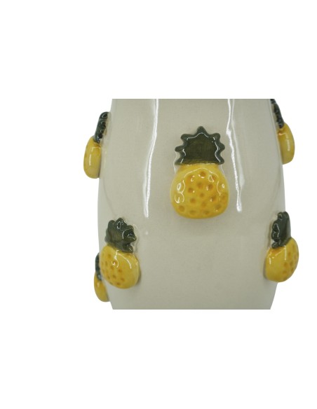 JARRON GRES 16X16X25 PIòAS RELIEVE AMARILLO