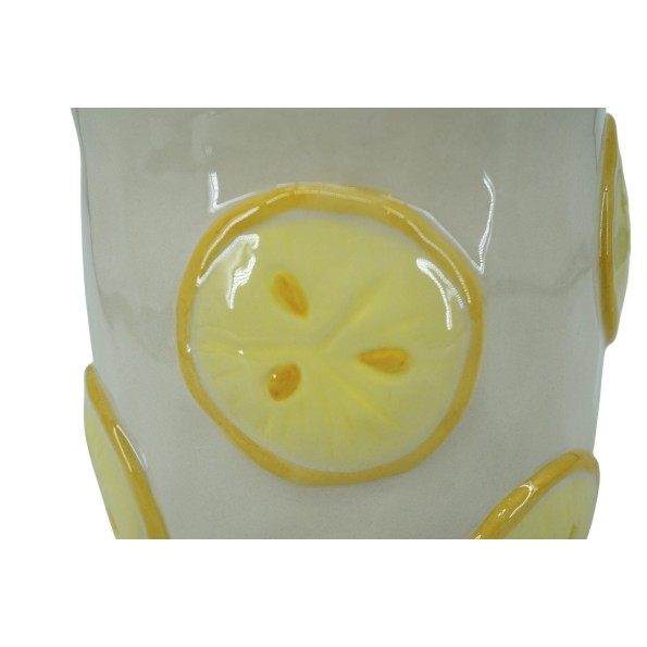 JARRON GRES 17X17X20 LIMONES RELIEVE AMARILLO