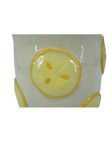 JARRON GRES 17X17X20 LIMONES RELIEVE AMARILLO