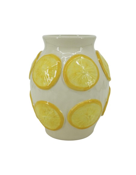 JARRON GRES 18X18X23 LIMONES RELIEVE AMARILLO
