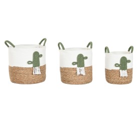 CESTA SET 3 FIBRA ALGODON 38X38X49 BLANCO