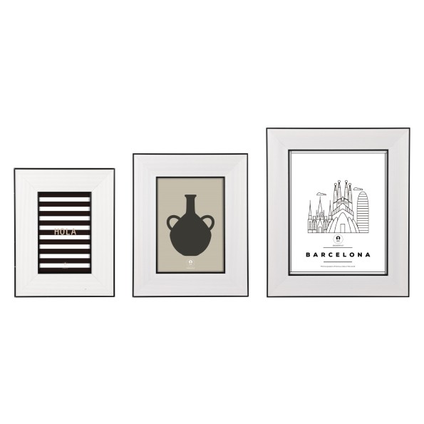 MARCO FOTO SET 3 PS CRISTAL 28X1,4X33 BLANCO