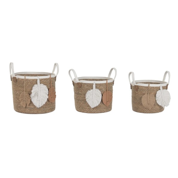 CESTA SET 3 FIBRA ALGODON 33X33X34 NATURAL