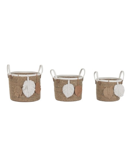 CESTA SET 3 FIBRA ALGODON 33X33X34 NATURAL