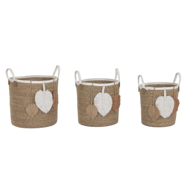 CESTA SET 3 FIBRA ALGODON 38X38X43 NATURAL