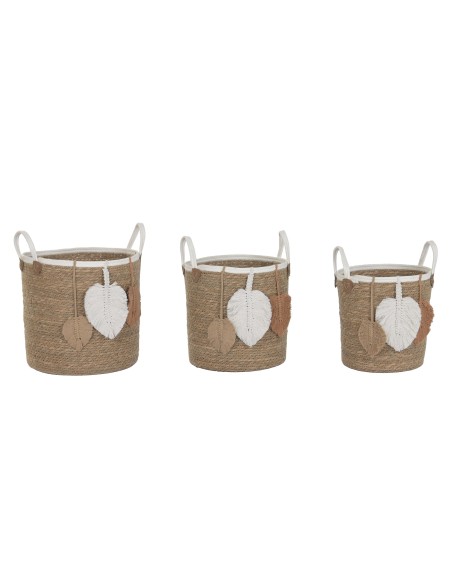 CESTA SET 3 FIBRA ALGODON 38X38X43 NATURAL