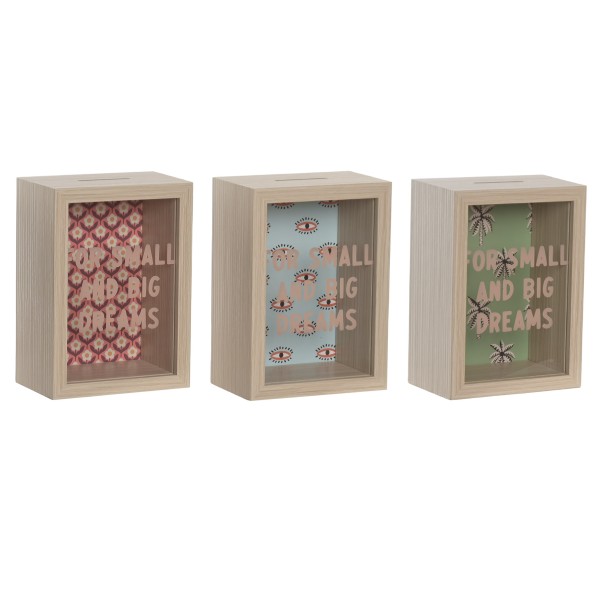 HUCHA MDF CRISTAL 13X8X18 3 SURT.