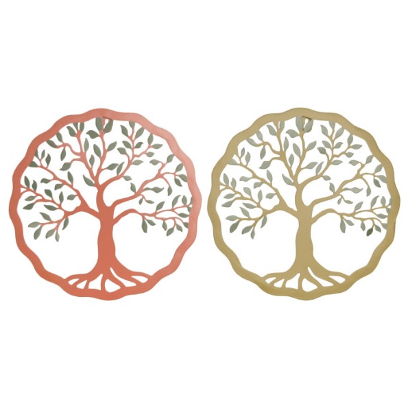 DECORACION PARED METAL 30X1X30 OLIVO 2 SURT.