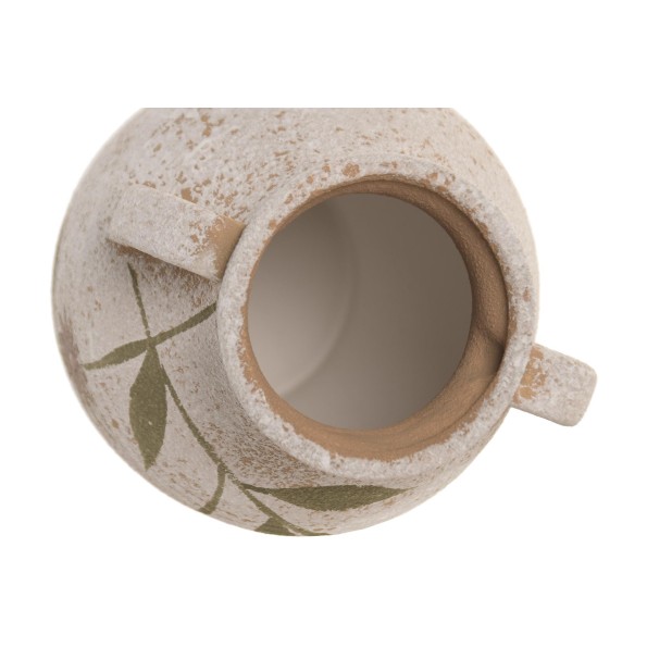 JARRON CERAMICA 16X16X25 FLORES MARRON