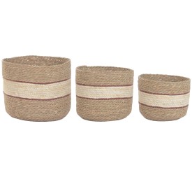 CESTA SET 3 FIBRA 32X32X28 NATURAL