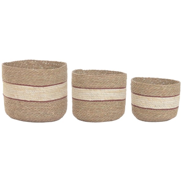 CESTA SET 3 FIBRA 32X32X28 NATURAL