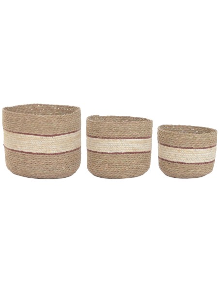 CESTA SET 3 FIBRA 32X32X28 NATURAL