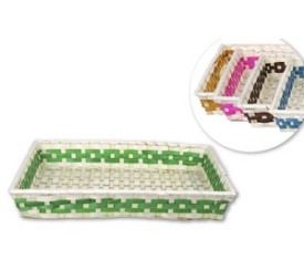 BANDEJA BAMBU RECTANGULAR CENEFA COLORES 43X32X6CM