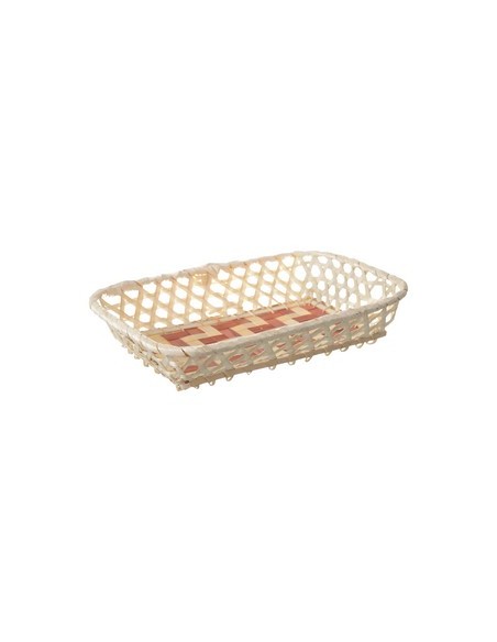 PANERA BAMBU PANAL RECTANGULAR BASE BICOLOR 26x19x5cm