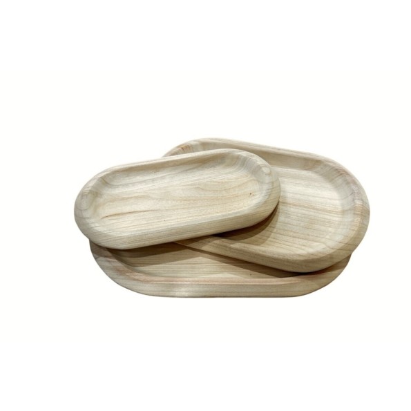 JUEGO 3 CENTROS OVAL PLANOS  46x30x4 cm.