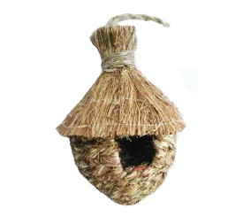 NIDO PAJAROS TEJADO PAJA GDE.19x12x24 cm.