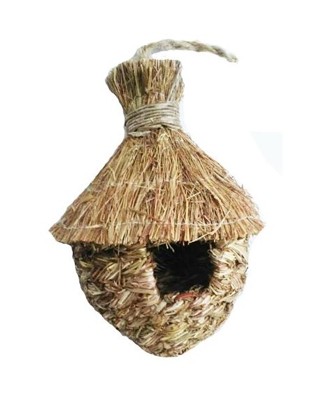 NIDO PAJAROS TEJADO PAJA GDE.19x12x24 cm.