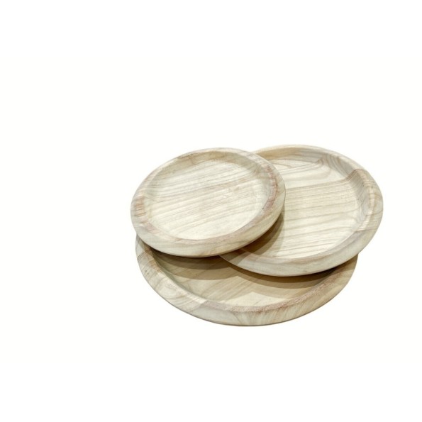 JUEGO 3 CENTROS REDONDOS PLANOS 38x38x4 cm.