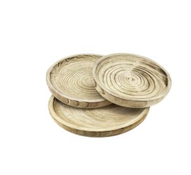 JUEGO 3 BOLS BAJOS MADERA 45x45x5 cm.