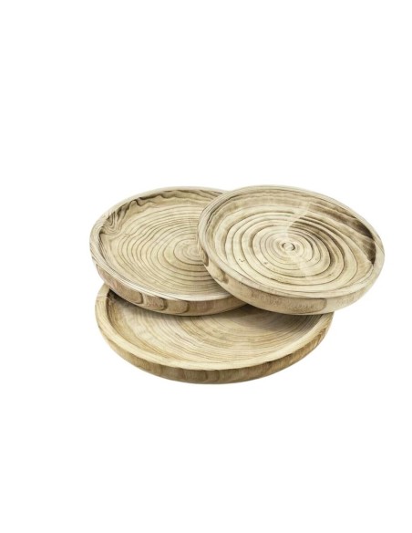 JUEGO 3 BOLS BAJOS MADERA 45x45x5 cm.