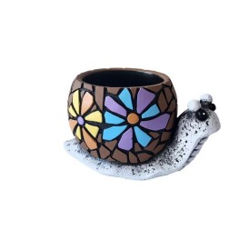 MACETERO CARACOL MOSAICO XL 25,9x16,3x14,3 cm.