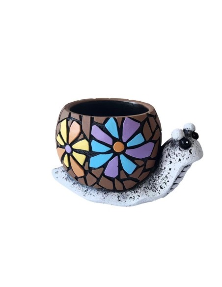 MACETERO CARACOL MOSAICO XL 25,9x16,3x14,3 cm.