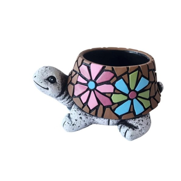 MACETERO TORTUGA MOSAICO XL 27,1x19,7x13,7 cm.