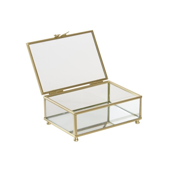 JOYERO CRISTAL METAL 15X11X6,5 LAZO TRANSPARENTE