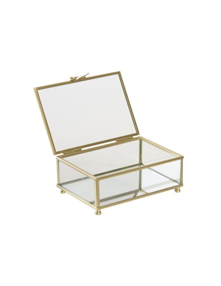 JOYERO CRISTAL METAL 15X11X6,5 LAZO TRANSPARENTE