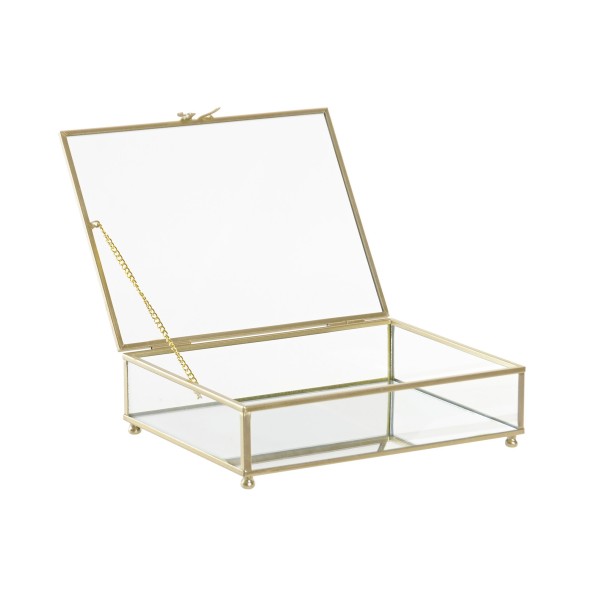 JOYERO METAL CRISTAL 21,5X16,5X6,5 LAZO