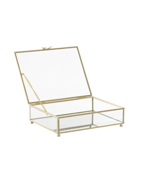 JOYERO METAL CRISTAL 21,5X16,5X6,5 LAZO