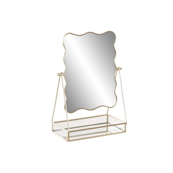 ESPEJO METAL CRISTAL 22,5X11X31 BANDEJA DORADO