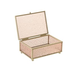 JOYERO CRISTAL METAL 15X11X6 ROSA