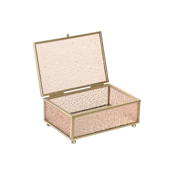 JOYERO CRISTAL METAL 15X11X6 ROSA