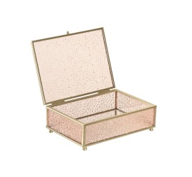 JOYERO CRISTAL METAL 18X14X5 ROSA
