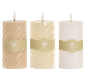 VELA LED CERA PARAFINA 7X7X17 ESPIRAL 3 SURT.